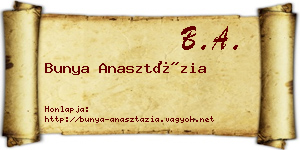 Bunya Anasztázia névjegykártya